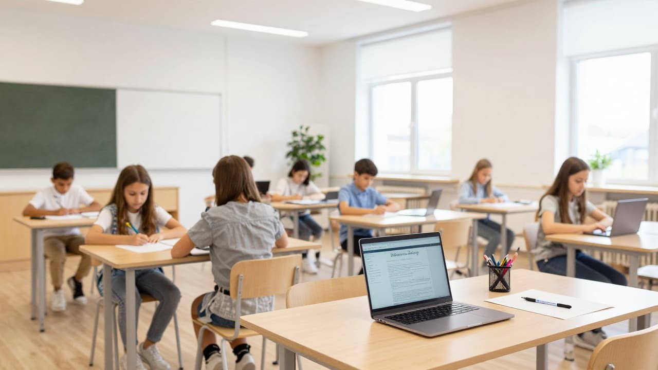 Učenici rade na laptopovima u modernoj učionici