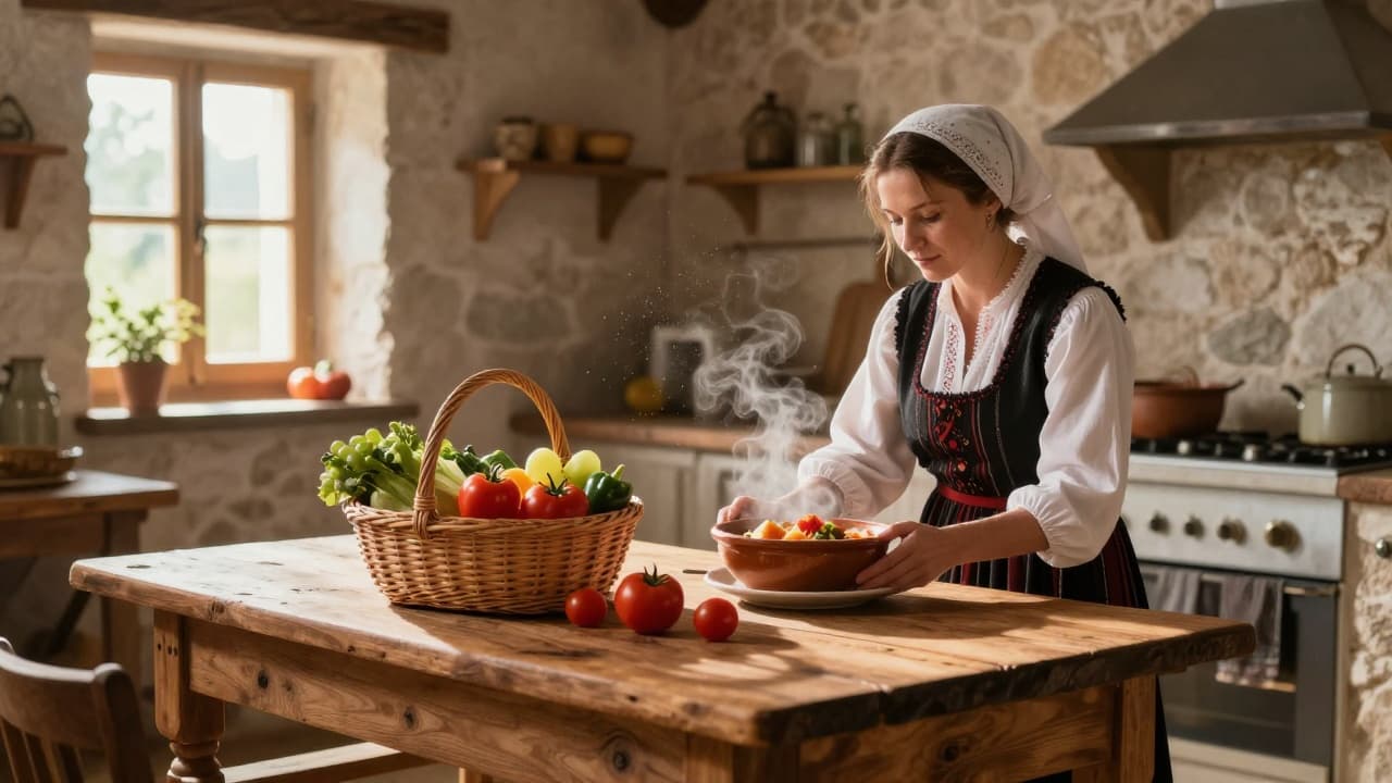 Tradicionalni hrvatski doručak na stolu