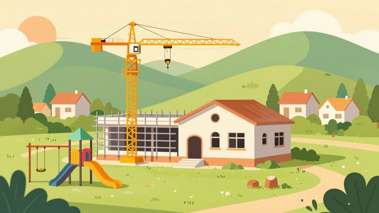 Izgradnja dječjeg vrtića (ilustracija)