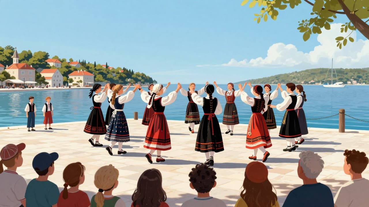 Dječje folklorne skupine na slanskoj rivi