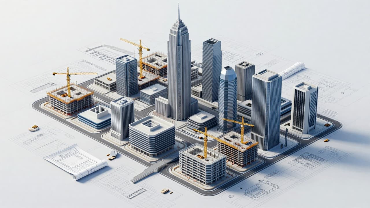 Stilizirani prikaz gradnje i infrastrukture