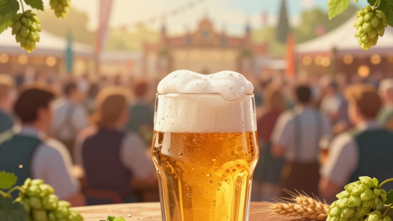 Zlatna bočica piva s pjenom