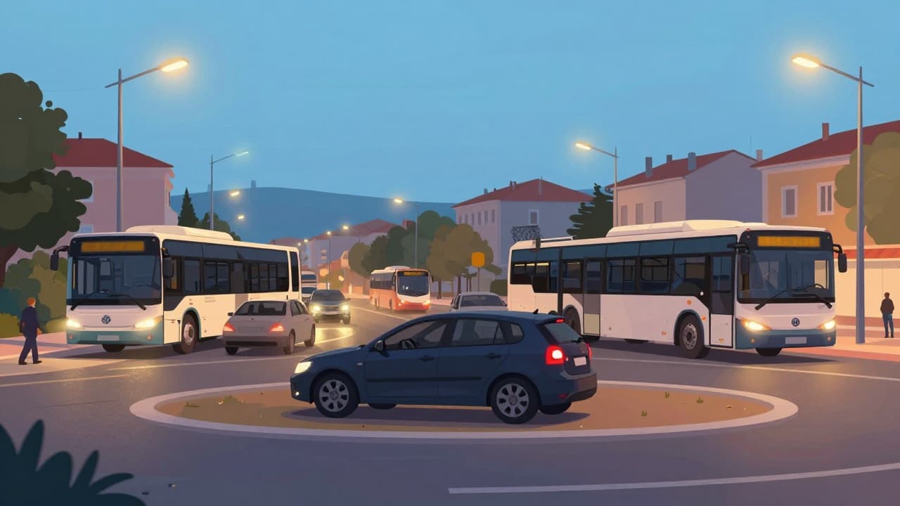 Automobil blokira promet na raskrižju