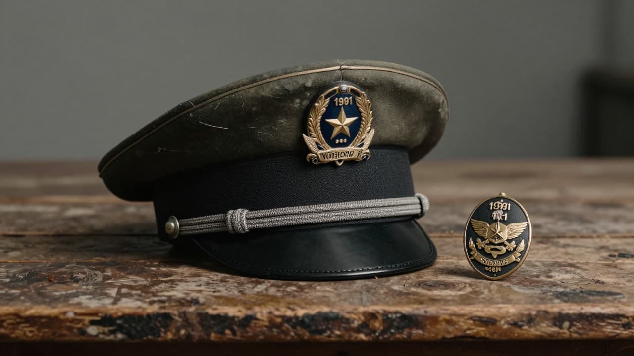 Stari policijski kapa i značka