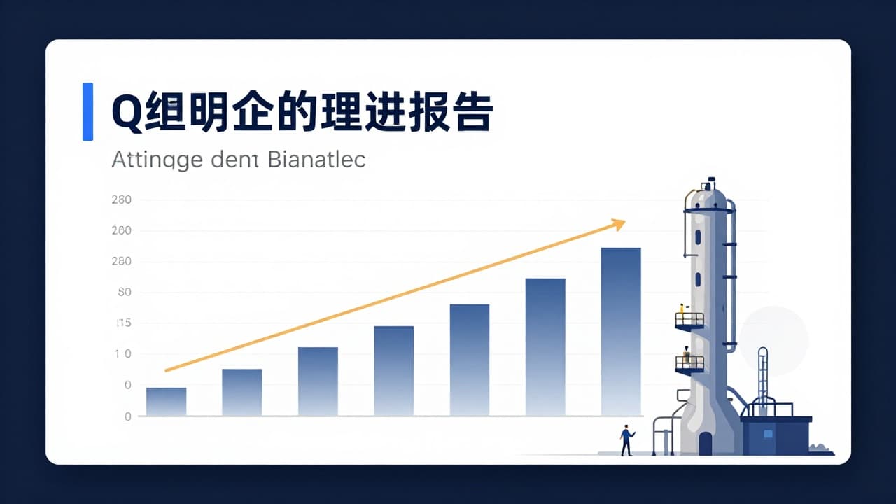 Chart of profit growth and refinery image