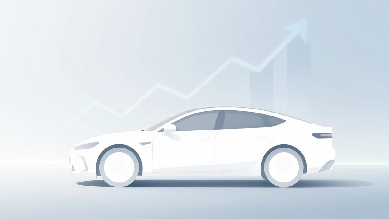 Stilizirani bijeli automobil na apstraktnoj podlozi