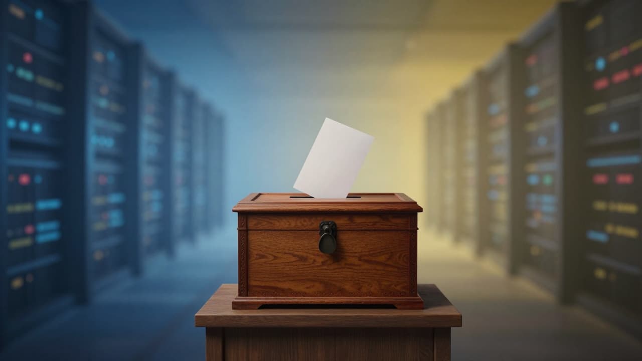 Švedska urna za glasove na digitalnom pozadini