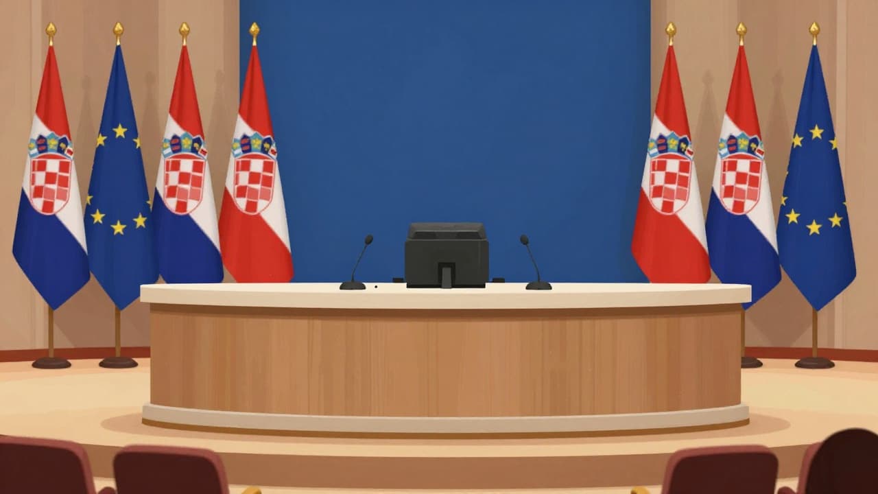 Govornica u press-dvorani Vlade