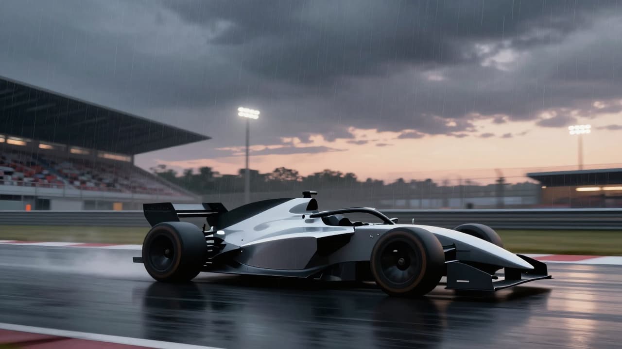 Formula 1 automobil u noćnim uvjetima