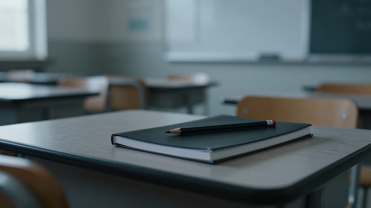 Zatvorena bilježnica na stolu