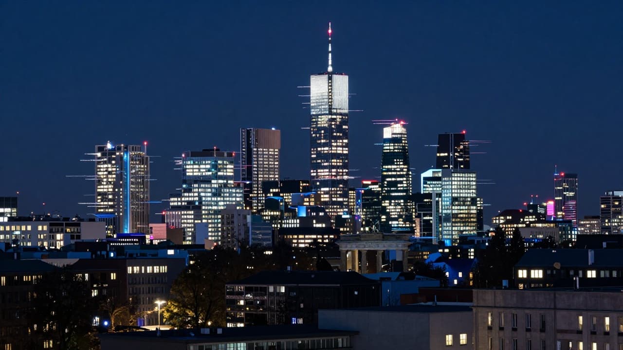 Noćni Berlin s digitalnim efektima