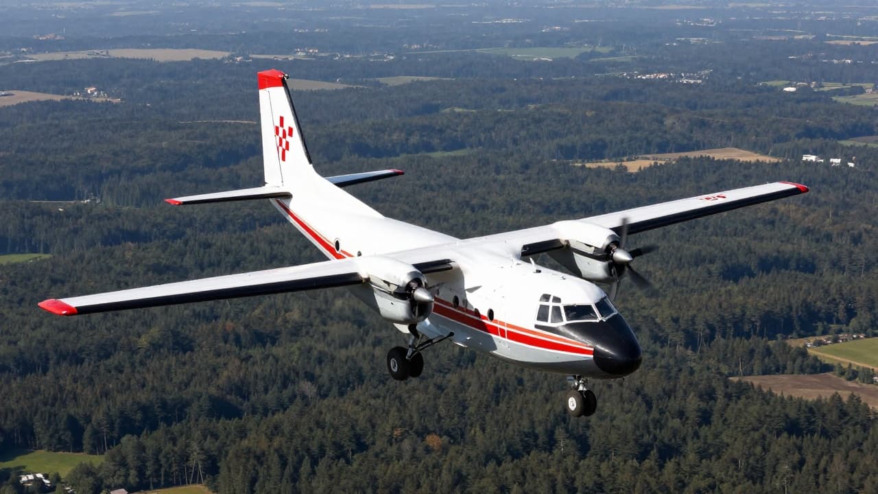 Crveni zrakoplov Canadair u letu
