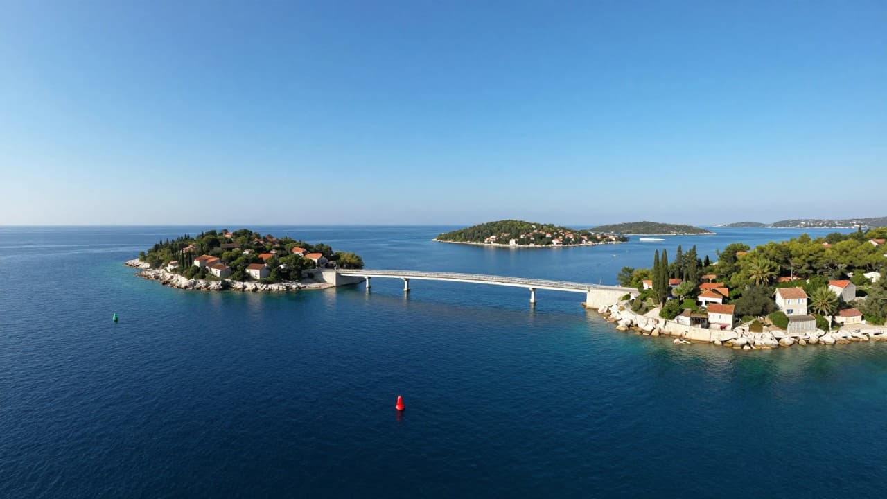 Pogled na most i more iz zraka