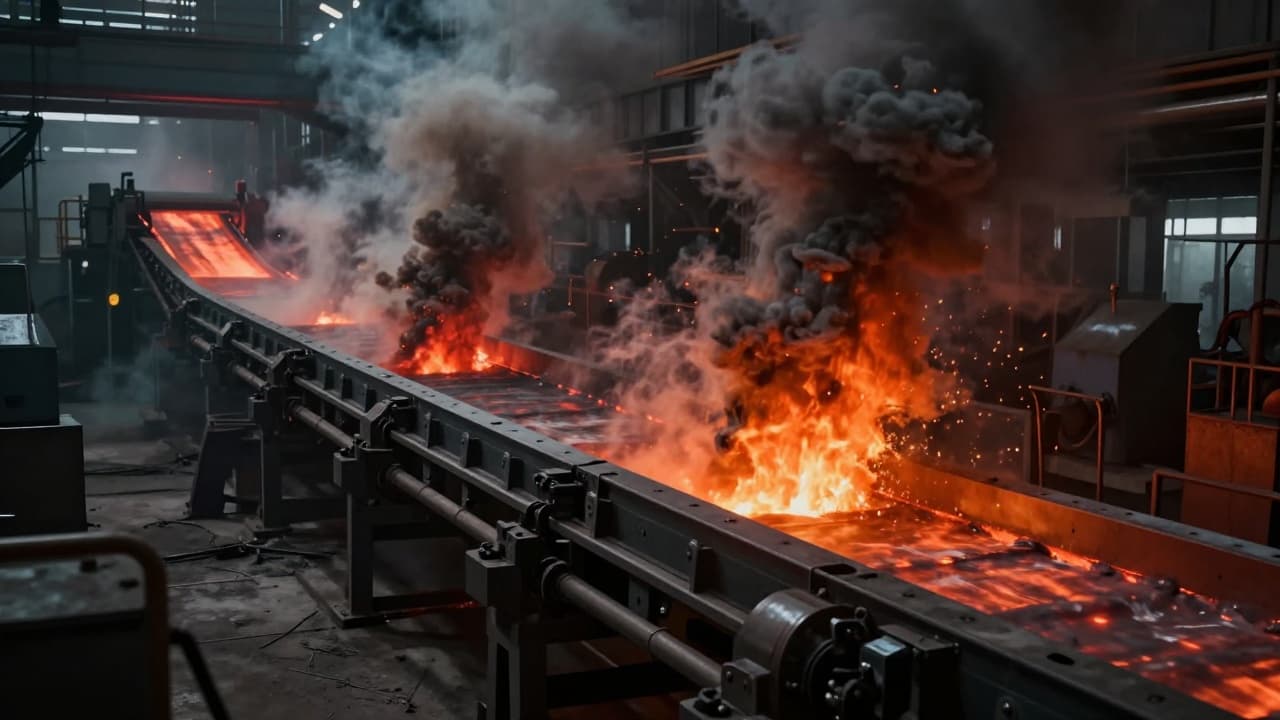 Smoke from an industrial transporter