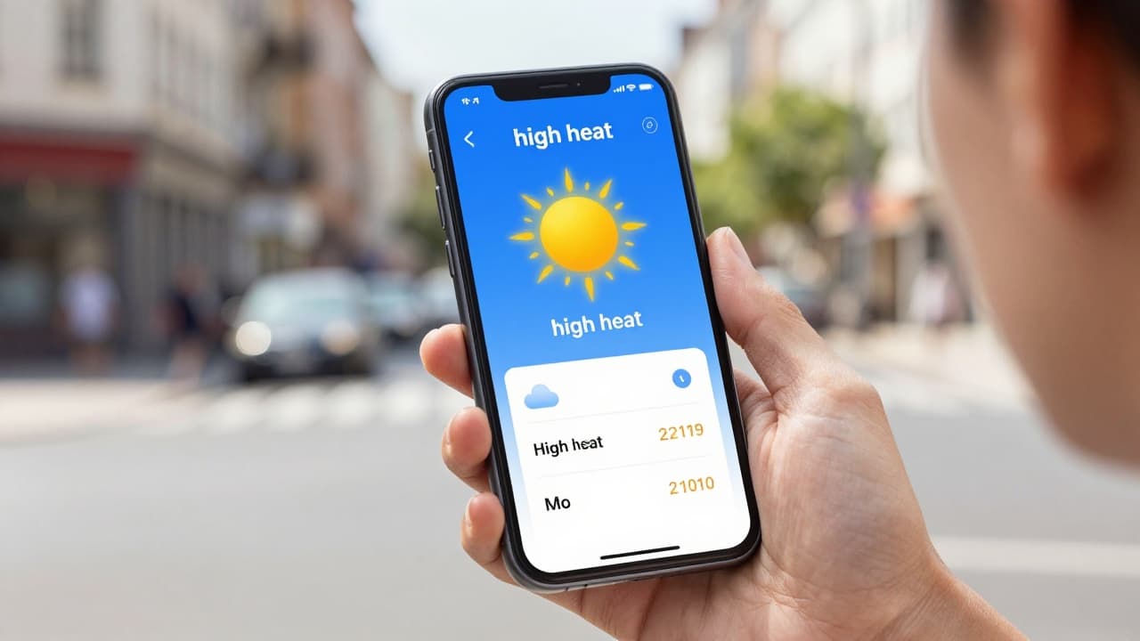 Starija osoba provjerava temperaturu na mobitelu