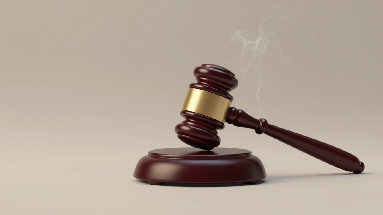 Gavel striking a block