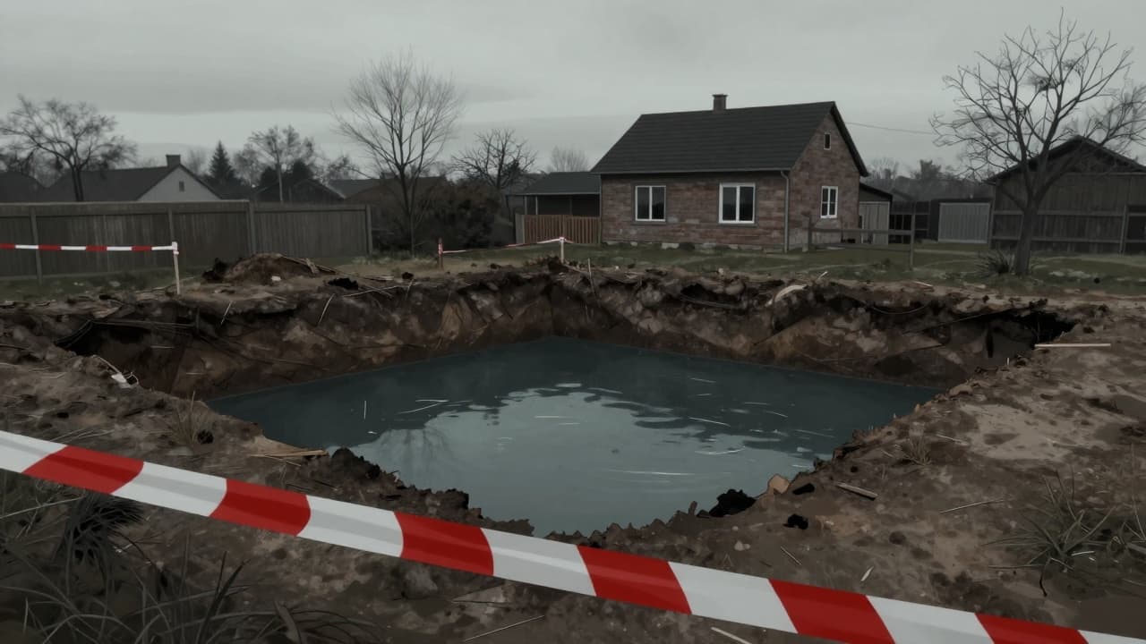Neograđeni iskop ispunjen vodom, ilustracija