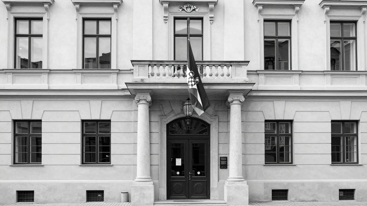 Crno-bijela fotografija zgrade Državnog odvjetnika