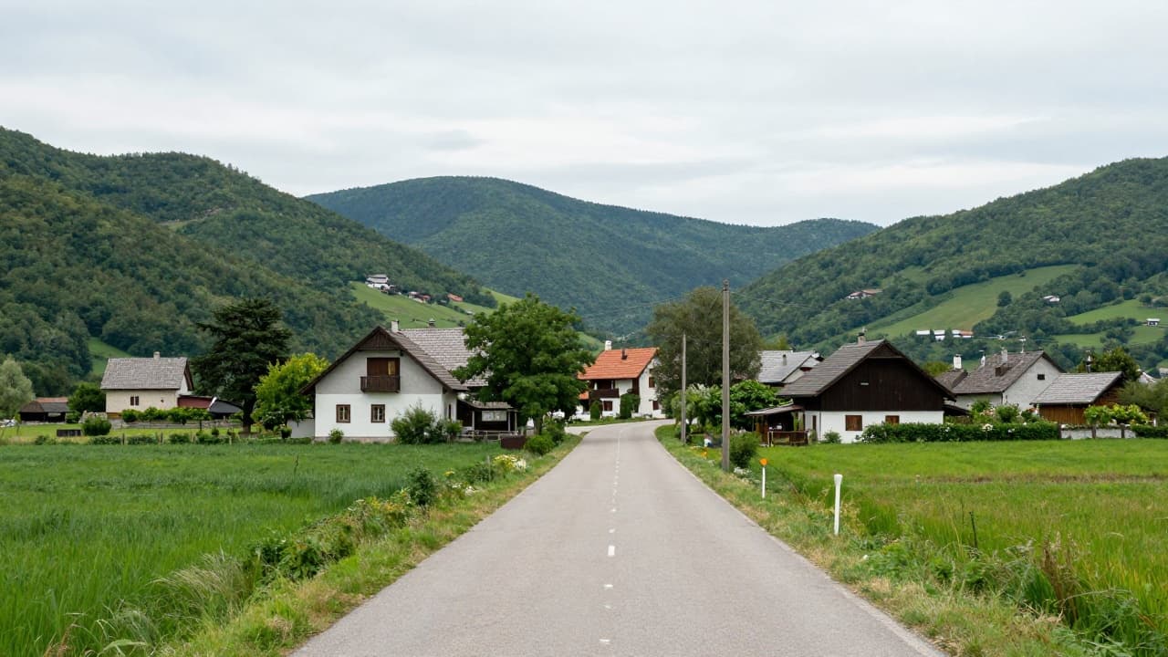 Cestovna veza kroz zeleni krajolik