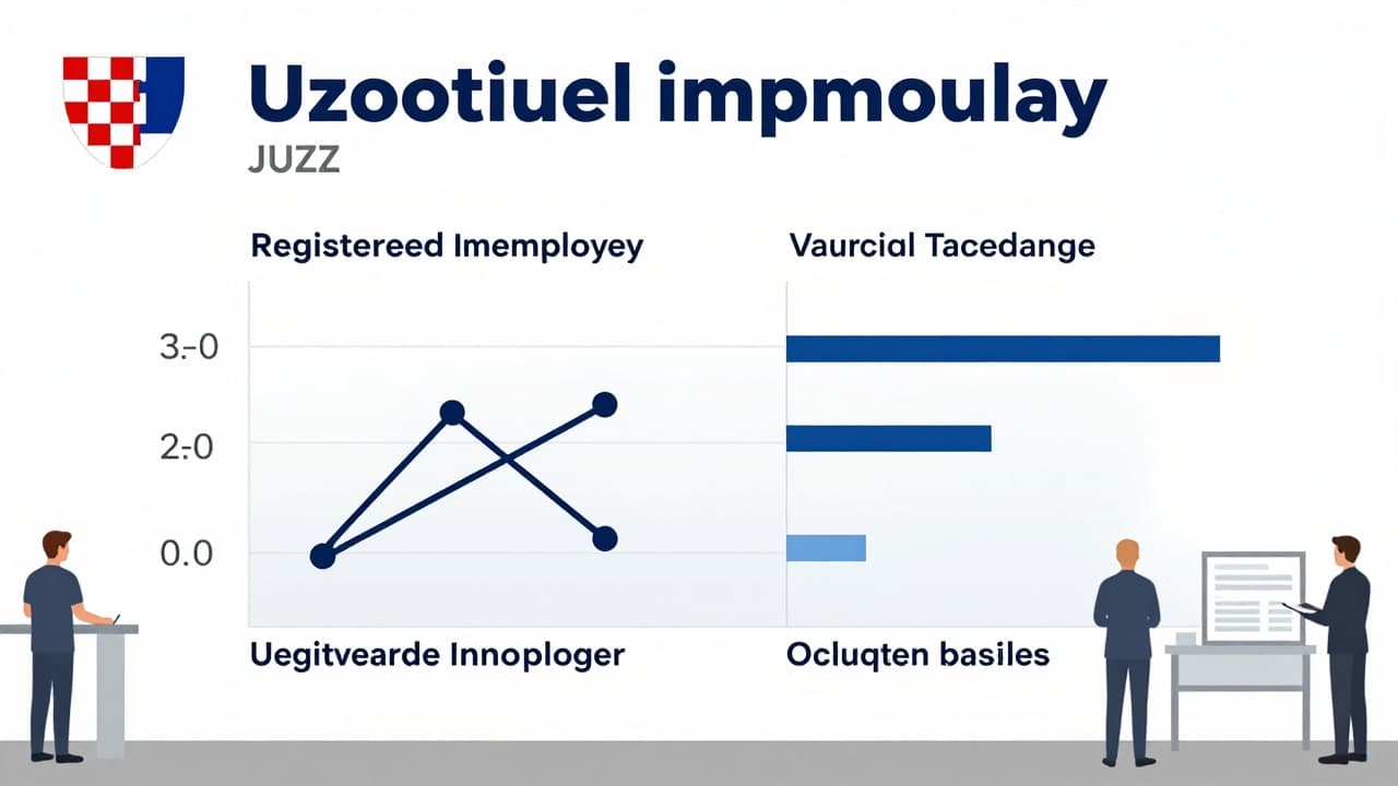 Infografika s podacima HZZ-a o nezaposlenosti